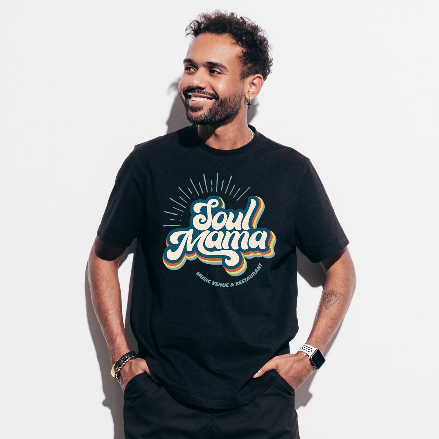 Soul Mama Retro T Shirt (Black)